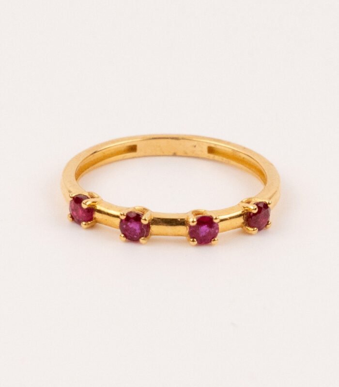 Sortija Cuatro Rubíes