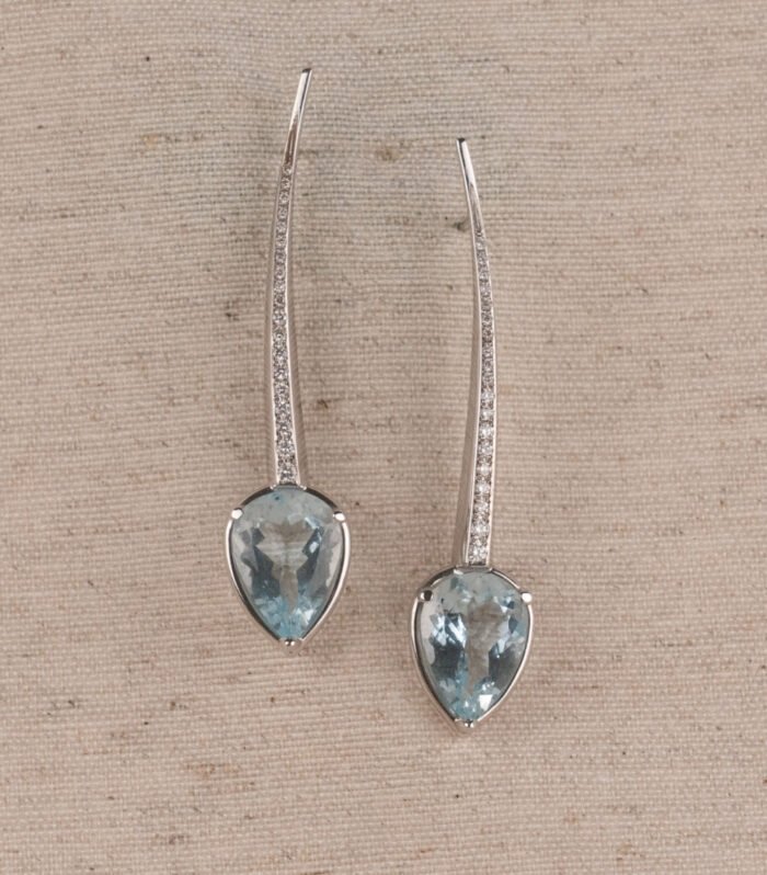 Pendientes Pera Aguamarina